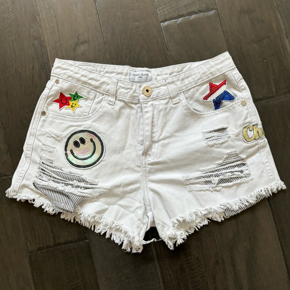 Jean white shorts